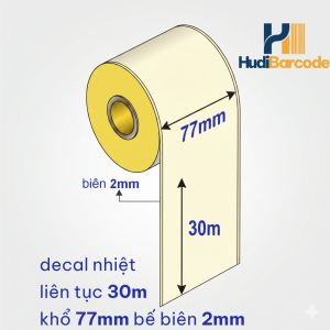 Biên 2mm bế sẵn decal nhiệt liên tục 77mm dễ lột