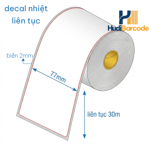 Decal nhiệt liên tục 77mm x30m cuộn trắng – hudi.vn