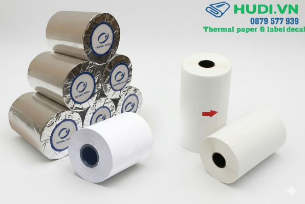 giấy in bill K80x60mm bọc bạc cách nhiệt chống ẩm chống nước OJI