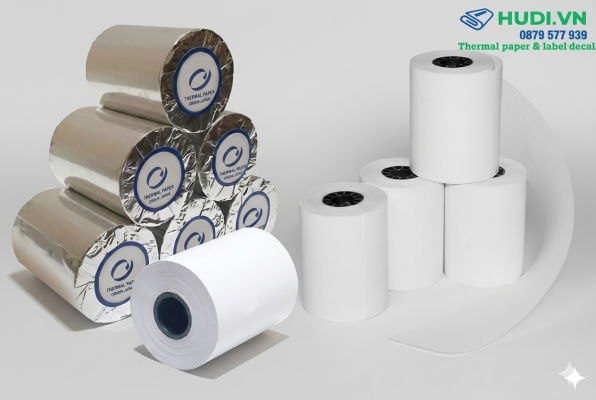thùng giấy in hóa đơn nhiệt K80x60mm 50 cuộn bọc bạc chống ẩm