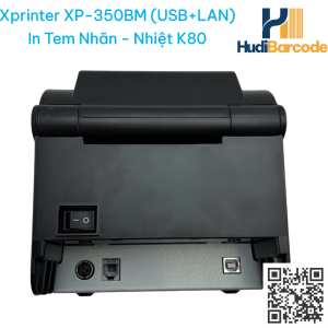Máy in mã vạch Xprinter XP-350BM nhiệt USB+LAN tem nhãn hudi.vn