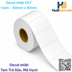 Tem cân điện tử 50x30mm – in tự động trọng lượng, đơn giá, mã vạch
