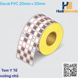 Decal PVC 20x20mm 50m 5 tem xé không rách y tế – hudi.vn
