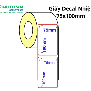 giấy decal nhiệt 1 tem 75x100mm 30m tem mã vạch vận chuyển hudi.vn