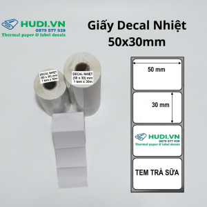 keo decal nhiệt 50x30mm bám ly nhựa ly giấy khi lạnh không bong