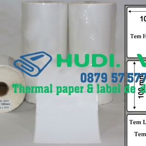 ribbon wax wax resin phù hợp in decal giấy 100x100mm máy in mã vạch