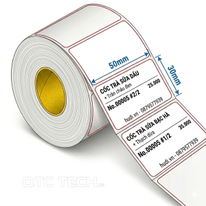 mẫu in decal nhiệt 50x30mm chữ rõ nét mã vạch QR code chuẩn