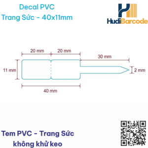 Decal PVC 40x11 Không Khử Keo - Tem trang sức