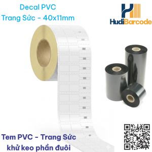 Decal PVC 40x11 - Khử Keo - Tem trang sức - sử dụng ribbon