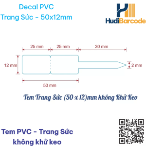 Decal PVC 50x12 Không Khử Keo - Tem trang sức