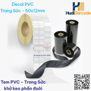 Decal PVC 50x12 Khu Keo - Tem trang sức - sử dụng ribbon