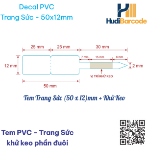 Decal PVC 50x12 Khu Keo - Tem trang sức