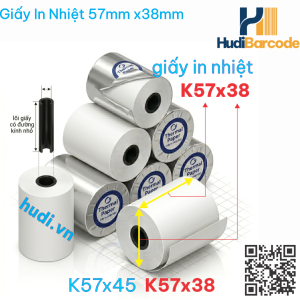 Thông số: 57mm × Ø38mm, lõi 9/12mm, 65gsm