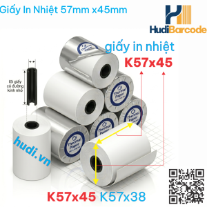 Thông số: 57mm × Ø45mm, lõi 15mm, 70gsm