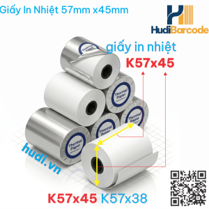 Cuộn giấy in nhiệt K57×45mm – ~15m/cuộn, 70gsm
