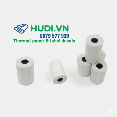 giấy in bill K57x45mm cuộn nhiệt cho máy POS bluetooth hudi.vn