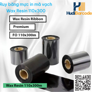 Mực ribbon Wax Resin 110mm 300m màu đen hudi.vn