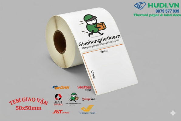 bề mặt giấy decal nhiệt 50x50mm chất liệu Avery Fasson Mỹ UPM Phần Lan