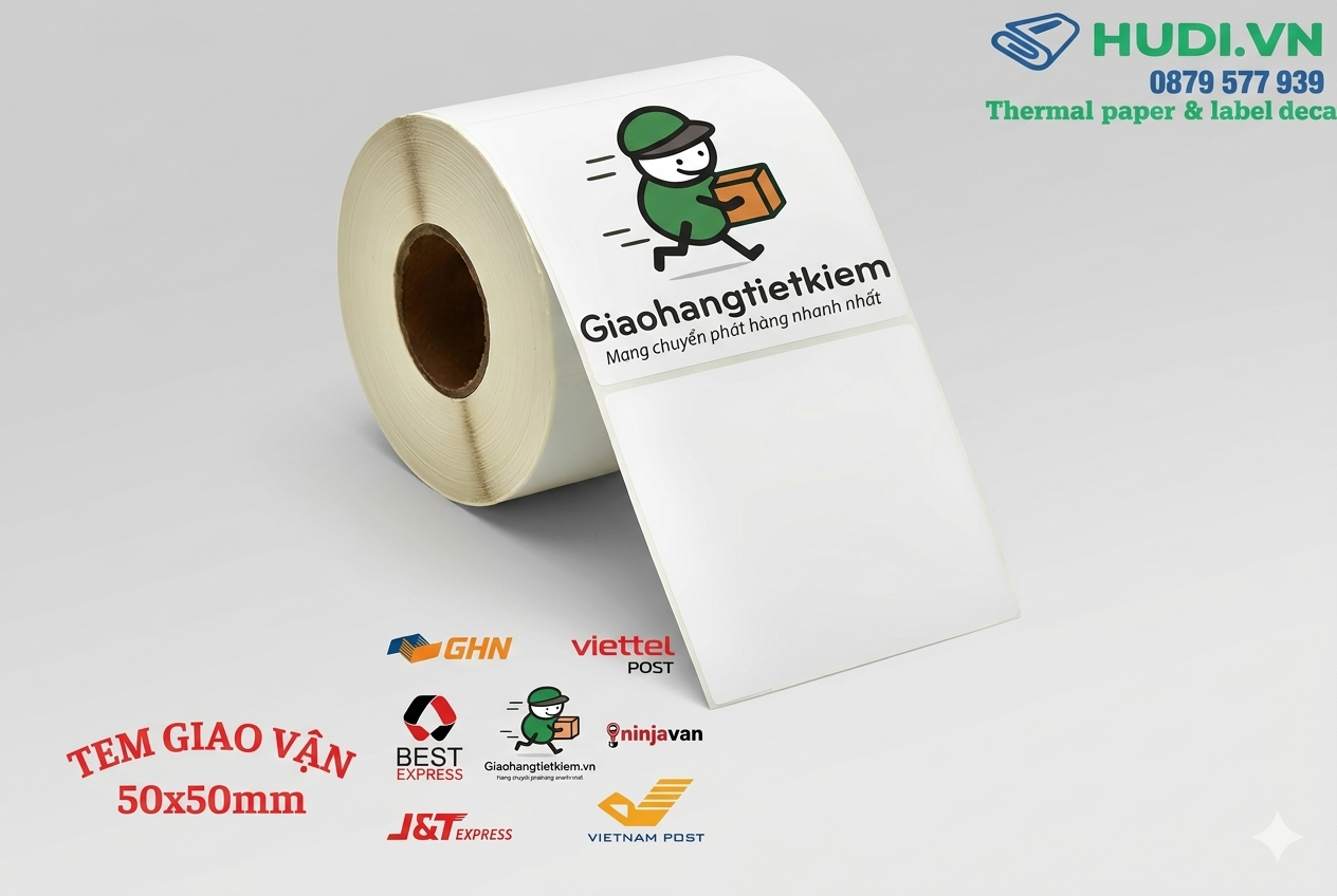 tem-decal-nhiet-50x50mm-dan-thung-hang-giao-van tem decal nhiệt 50x50mm dán thùng hàng giao vận GHTK Viettel Post J&T