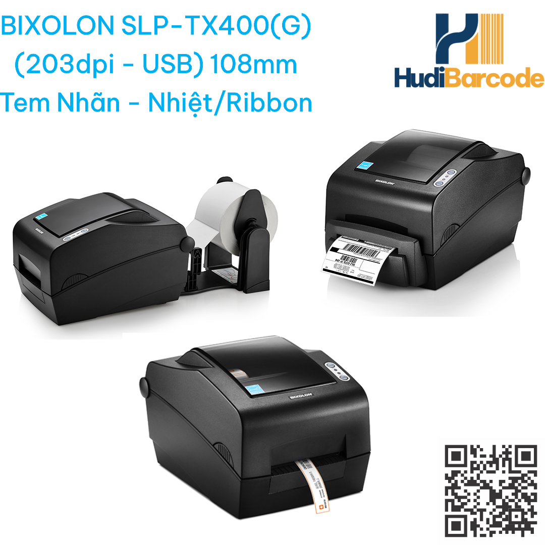 Máy in tem nhãn Bixolon SLP-TX400 203dpi USB hudi.vn Bixolon SLP-TX400 – 203dpi Hàn Quốc, USB+Serial+Parallel, 178mm/s