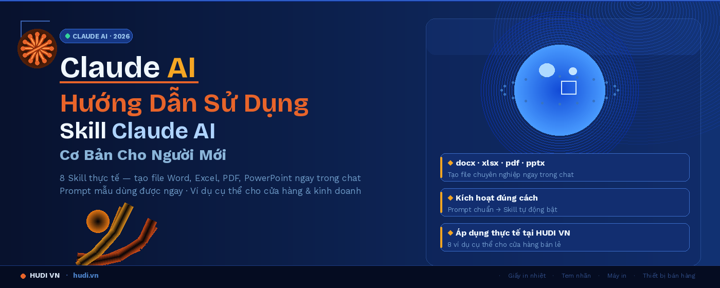 Claude đọc Skill trước khi viết code — giống như thợ xem bản vẽ kỹ thuật trước khi thi công. Bạn không cần cài đặt hay làm gì thêm. Skill tự kích hoạt khi Claude nhận ra loại tác vụ cần thiết.