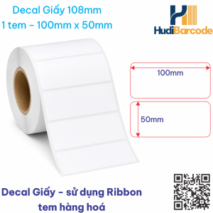 Decal Giấy 100x50mm x 50m – 1 Tem – Tem Nhãn Khổ Rộng