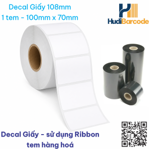 Decal Giấy 100x70mm x 50m – 1 Tem – Tem Nhãn Sản Phẩm dùng ribbon