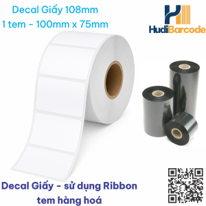 Decal Giấy 100x75mm x 50m – 1 Tem – Tem Nhãn dùng ribbon