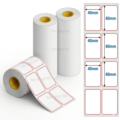 decal giấy 2 tem 40x60mm ứng dụng bán lẻ siêu thị shop thời trang sản xuất