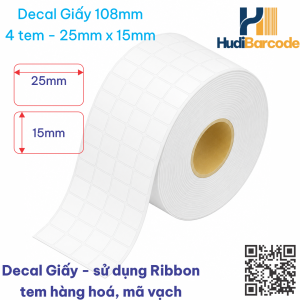 Decal Giấy 25x15mm x 50m – 4 Tem – Ống Nghiệm, Vỉ Thuốc