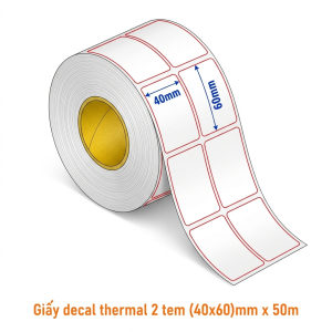 decal giấy 40x60mm x 50m 2 tem tem nhãn sản phẩm cần ribbon hudi.vn