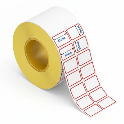 decal giấy 45x35mm x 50m 2 tem tem nhãn sản phẩm cần ribbon hudi.vn