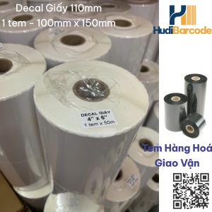 Decal giấy 100×150mm – tem thùng hàng kho dài ngày, cần ribbon