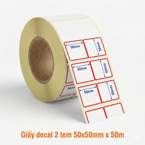 Tem vuông 50x50mm dán trên sản phẩm bán lẻ