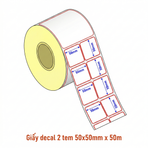 Decal giấy 50x50mm 2 tem 50m cần ribbon – hudi.vn
