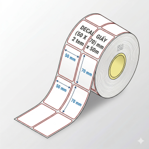 Decal giấy 50x70mm 2 tem 50m cần ribbon – hudi.vn