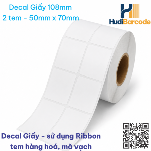 Decal Giấy 50x70mm x 50m – 2 Tem – Kho Hàng