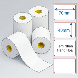 Cuộn decal giấy 70x40mm 1 tem nhìn tổng thể