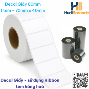 Decal Giấy 70x40mm x 50m – 1 Tem – Thời Trang, Bán Lẻ dùng ribbon