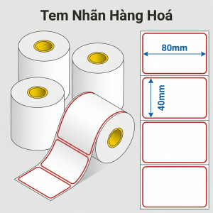 Cuộn decal giấy 80x40mm 1 tem nhìn tổng thể
