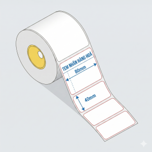 Decal giấy 80x40mm 1 tem 50m cần ribbon – hudi.vn