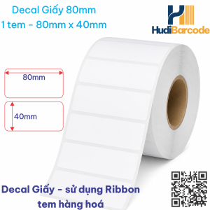 Decal Giấy 80x40mm x 50m – 1 Tem – Tem Rộng, Siêu Thị