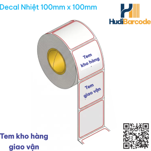 Cuộn decal nhiệt 100x100mm x 50m – ~485 tem, không cần mực, tem vuông lớn nhất