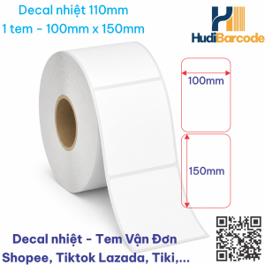 Decal nhiệt 100×150mm – tem vận đơn chuẩn A6, không cần mực