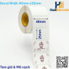 Giấy decal nhiệt 40x25mm – ~1.070 tem/cuộn, dùng cân điện tử in nhãn và quán trà sữa