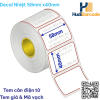 Cuộn decal nhiệt 58x40mm x 35m – 810 tem, lõi 40mm, không cần mực
