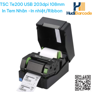 TSC TE200 nắp trong suốt quan sát ribbon và cuộn giấy bên trong