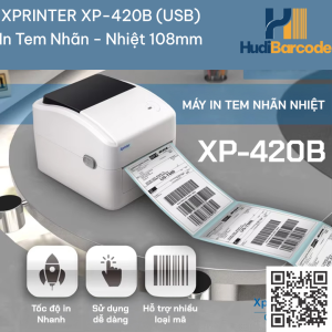 Máy in tem nhãn Xprinter XP-420B 203dpi USB hudi.vn