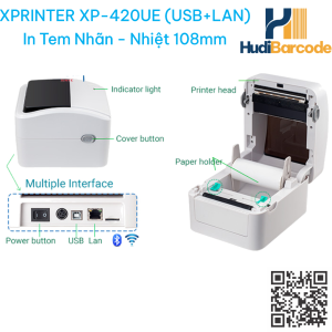 Xprinter XP-420UE LAN in từ nhiều thiết bị máy tính điện thoại