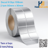 Cuộn decal xi bạc 50x30mm 2 tem/hàng x 50m – ~3.030 tem, chịu nhiệt hóa chất
